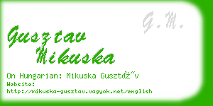 gusztav mikuska business card